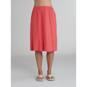 Cut Loose Linen Cotton Jersey Seamed Skirt